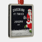 Gepersonaliseerde Lacrosse Keepomwille Gift Metal  Metalen Ornament (Rechts)