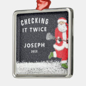 Gepersonaliseerde Lacrosse Keepomwille Gift Metal  Metalen Ornament (Links)