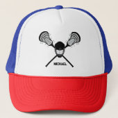 Gepersonaliseerde Lacrosse naam Trucker Pet (Voorkant)