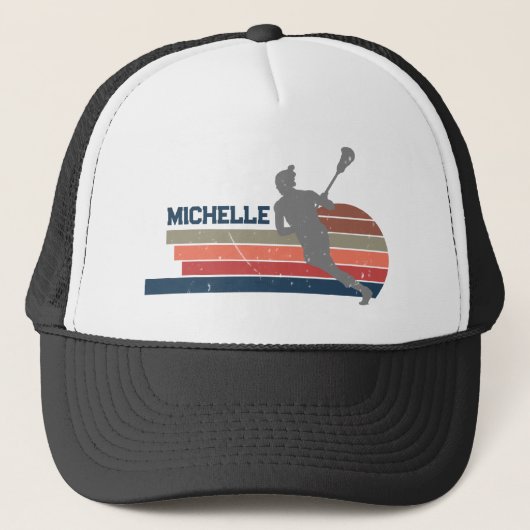 Gepersonaliseerde Lacrosse naam Trucker Pet (Voorkant)