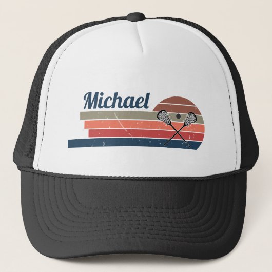 Gepersonaliseerde Lacrosse naam Trucker Pet (Voorkant)