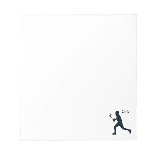 Gepersonaliseerde lacrosse notitieblok (Voorkant)