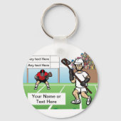 Gepersonaliseerde LaCrosse Player - Mannelijke Car Sleutelhanger (Voorkant)