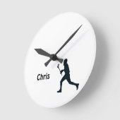 Gepersonaliseerde lacrosse ronde klok (Hoek)
