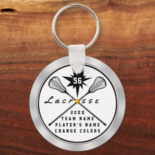 Gepersonaliseerde lacrosse Sleutelhanger, Jouw tek Sleutelhanger (Achterkant)