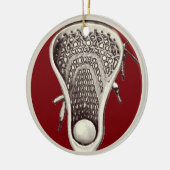 Gepersonaliseerde Lacrosse Speler 2025 Keramisch Ornament (Links)