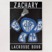 gepersonaliseerde lacrosse speler legpuzzel (Verticaal)
