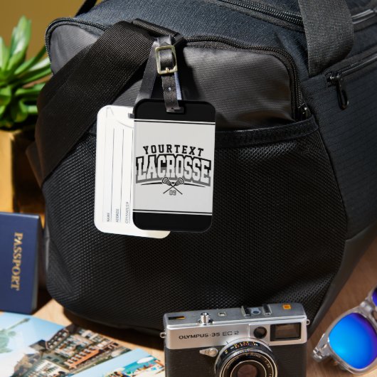 Gepersonaliseerde Lacrosse-speler NAAM TOEVOEGEN T Bagagelabel (Voorkant & Achterkant)