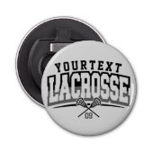 Gepersonaliseerde Lacrosse-speler NAAM TOEVOEGEN T Button Flesopener (Voorkant)