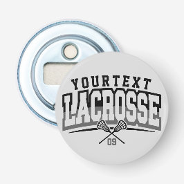 Gepersonaliseerde Lacrosse-speler NAAM TOEVOEGEN T Button Flesopener