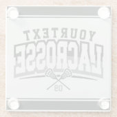 Gepersonaliseerde Lacrosse-speler NAAM TOEVOEGEN T Glazen Onderzetter (Achterkant)