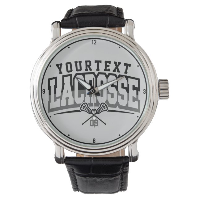 Gepersonaliseerde Lacrosse-speler NAAM TOEVOEGEN T Horloge (Voorkant)