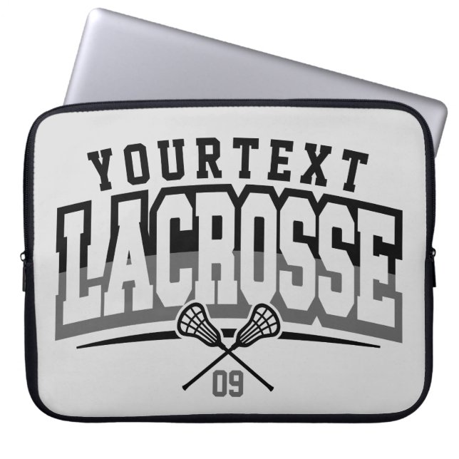 Gepersonaliseerde Lacrosse-speler NAAM TOEVOEGEN T Laptop Sleeve (Voorkant)