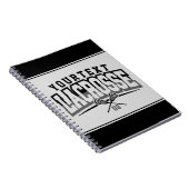 Gepersonaliseerde Lacrosse-speler NAAM TOEVOEGEN T Notitieboek (Rechterzijde)