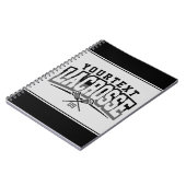 Gepersonaliseerde Lacrosse-speler NAAM TOEVOEGEN T Notitieboek (Linkerzijde)