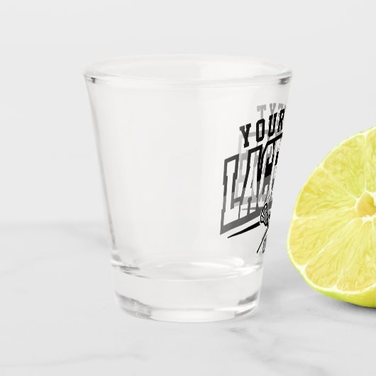 Gepersonaliseerde Lacrosse-speler NAAM TOEVOEGEN T Shot Glas (Links)