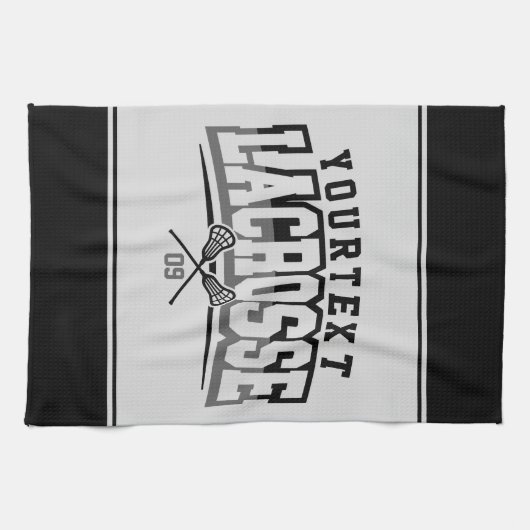 Gepersonaliseerde Lacrosse-speler NAAM TOEVOEGEN T Theedoek (Horizontaal)