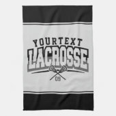 Gepersonaliseerde Lacrosse-speler NAAM TOEVOEGEN T Theedoek (Verticaal)