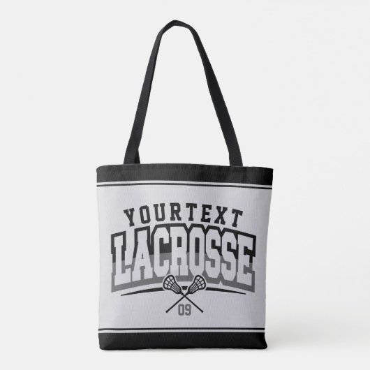 Gepersonaliseerde Lacrosse-speler NAAM TOEVOEGEN T Tote Bag (Achterkant)