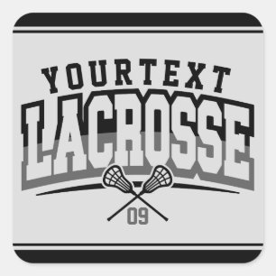 Gepersonaliseerde Lacrosse-speler NAAM TOEVOEGEN T Vierkante Sticker