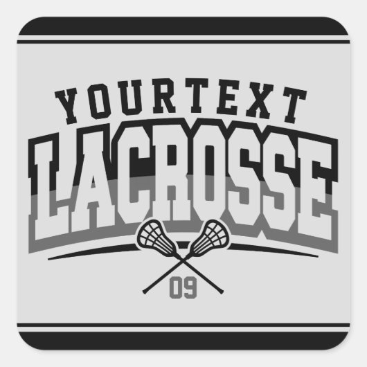 Gepersonaliseerde Lacrosse-speler NAAM TOEVOEGEN T Vierkante Sticker (Voorkant)