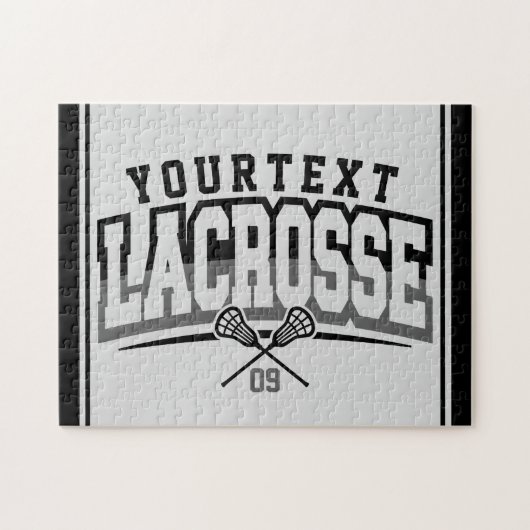 Gepersonaliseerde Lacrosse Speler VOEG NAAM TOE Te Legpuzzel (Horizontaal)