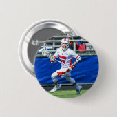 Gepersonaliseerde Lacrosse Sport Foto Ronde Button 5,7 Cm (Voorkant /achterkant)