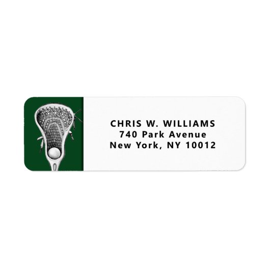 Gepersonaliseerde Lacrosse Sport Groen Etiket (Voorkant)