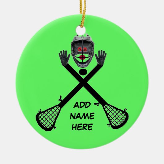 Gepersonaliseerde lacrosse ster keramisch ornament (Voorkant)