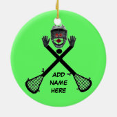 Gepersonaliseerde lacrosse ster keramisch ornament (Achterkant)
