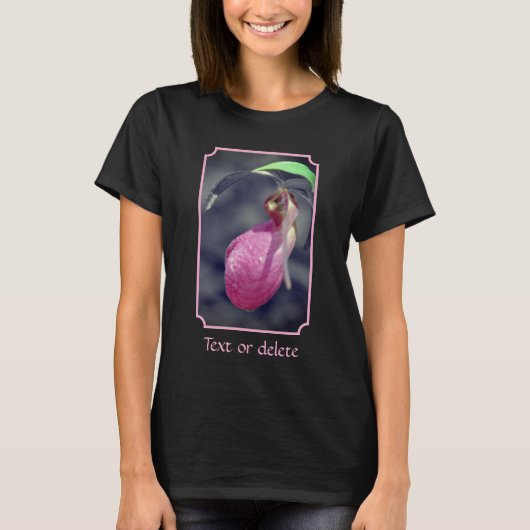 Gepersonaliseerde Lady Slipper Orchideeën Gedeelte T-shirt (Voorkant)