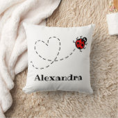 Gepersonaliseerde Ladybird Heart Pattern-kussen Kussen (Deken)