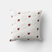 Gepersonaliseerde Ladybird Heart Pattern-kussen Kussen (Achterkant)