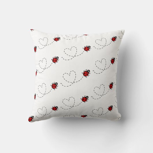 Gepersonaliseerde Ladybird Heart Pattern-kussen Kussen (Achterkant)