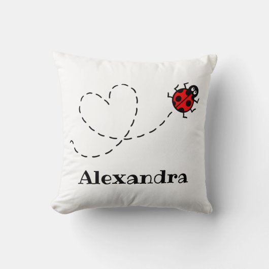 Gepersonaliseerde Ladybird Heart Pattern-kussen Kussen (Voorkant)