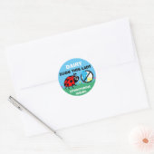 Gepersonaliseerde Ladybug Dairy Allergy Alert Ronde Sticker (Envelop)