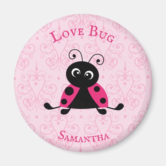 Gepersonaliseerde Ladybug Magnet van het hart (Voorkant)