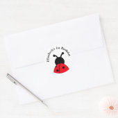 Gepersonaliseerde Ladybug Stickers met naam en jaa (Envelop)