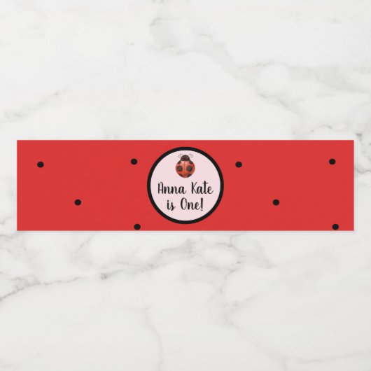 Gepersonaliseerde Ladybug Waterfles Labels Waterfles Etiket (Enkel label)