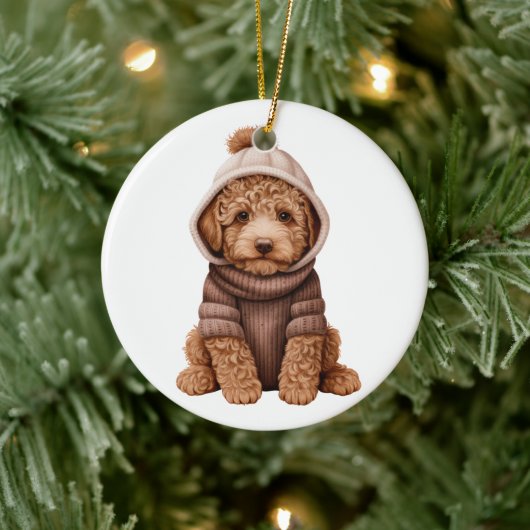 Gepersonaliseerde Lagotto Romagnolo hond Keramisch Ornament (Boom)