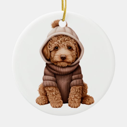 Gepersonaliseerde Lagotto Romagnolo hond Keramisch Ornament (Voorkant)