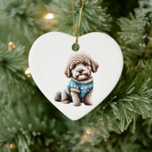 Gepersonaliseerde Lagotto Romagnolo Kersttrui Keramisch Ornament