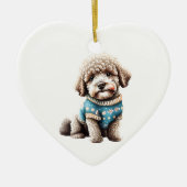 Gepersonaliseerde Lagotto Romagnolo Kersttrui Keramisch Ornament (Voorkant)