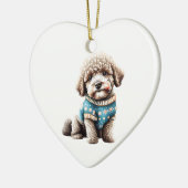Gepersonaliseerde Lagotto Romagnolo Kersttrui Keramisch Ornament (Links)