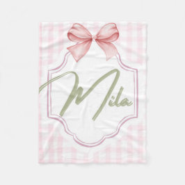 Gepersonaliseerde Lainey Baby Girl Nursery Bow & G Fleece Deken