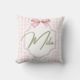 Gepersonaliseerde Lainey Baby Girl Nursery Bow & G Kussen