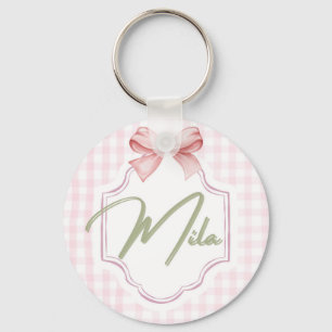 Gepersonaliseerde Lainey Baby Girl Nursery Bow & G Sleutelhanger