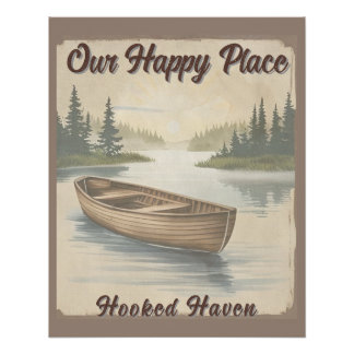 Gepersonaliseerde Lake Cabin Vist Decor Perfect Poster