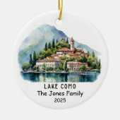 Gepersonaliseerde Lake Como Ornament, Italië Keramisch Ornament (Voorkant)