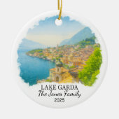 Gepersonaliseerde Lake Garda Ornament, Italië Keramisch Ornament (Voorkant)